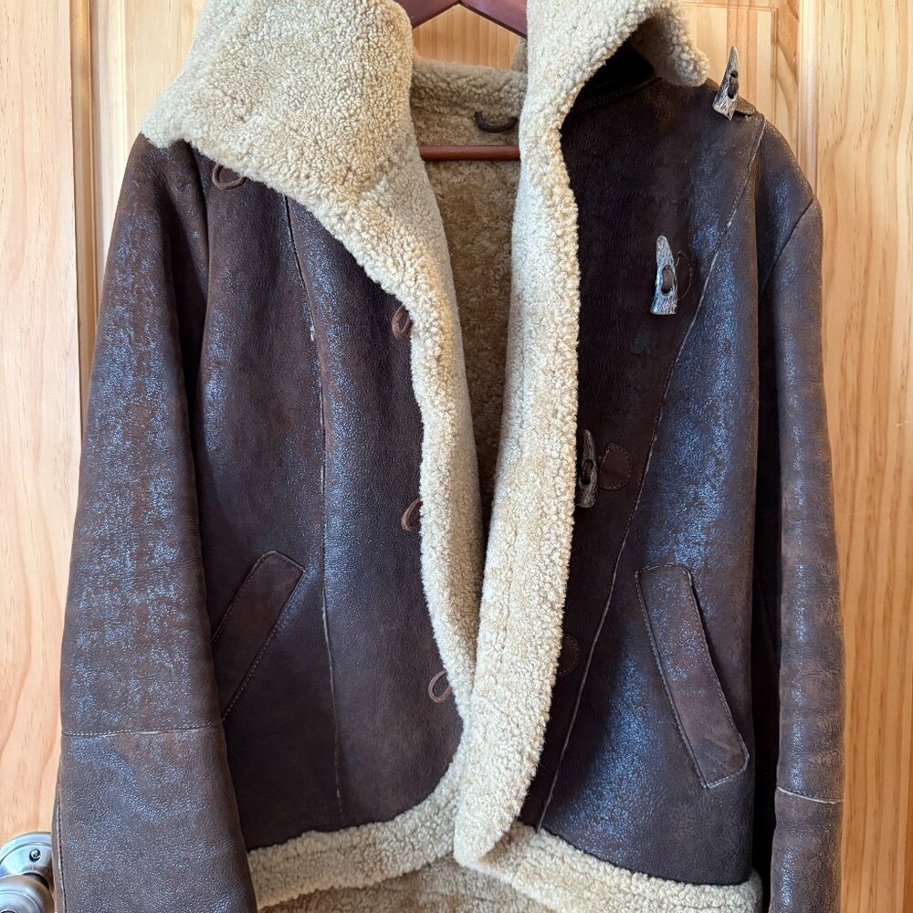 Shearling jacket from Pitkin County dry Goods in Aspen.